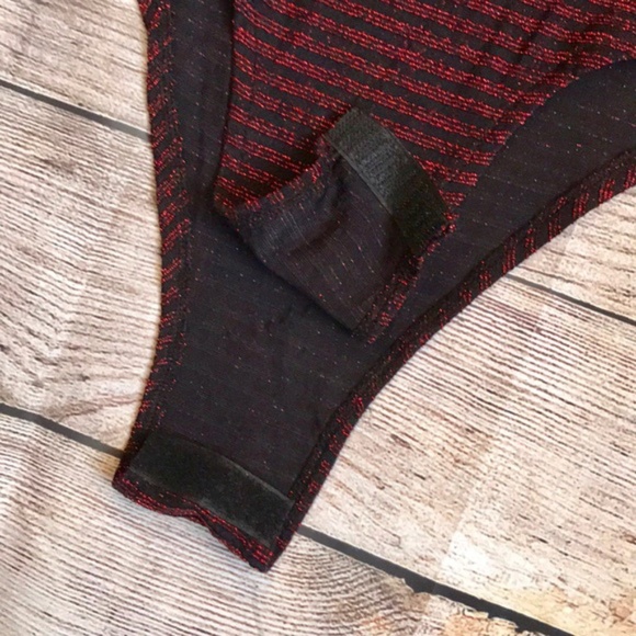 I. Madeline Bodysuit Lulu’s Red Striped Sparkly - Picture 8 of 8